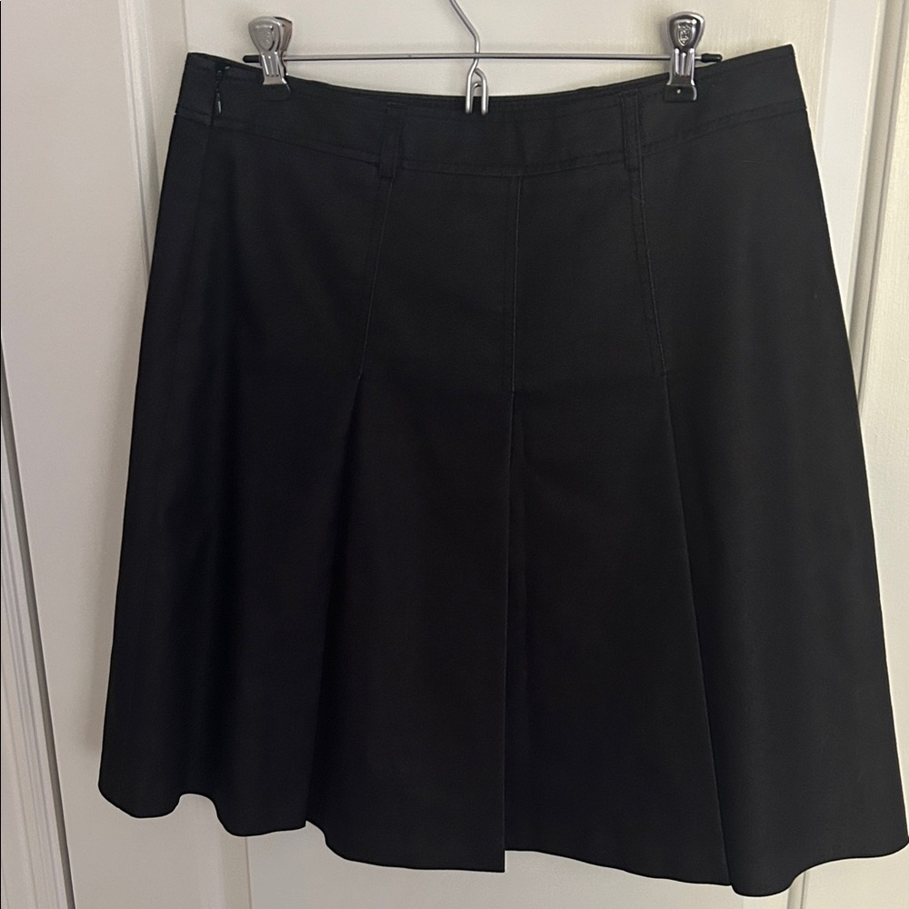 Tahari Black Pleated A-Line Skirt